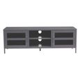Acier Metal TV Unit - 2 Door - Grey - 150cm