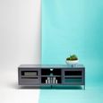 Acier Metal TV Unit - 2 Door - Grey - 150cm