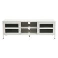 Acier Metal TV Unit - 2 Door - White - 150cm