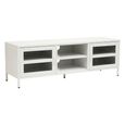 Acier Metal TV Unit - 2 Door - White - 150cm