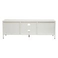 Acier Metal TV Unit - 2 Door - White - 150cm
