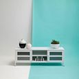 Acier Metal TV Unit - 2 Door - White - 150cm