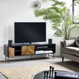 Alvin Chevron Wood Effect TV Unit - 2 Door