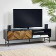 Alvin Chevron Wood Effect TV Unit - 2 Door