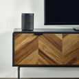 Alvin Chevron Wood Effect TV Unit - 2 Door