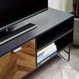 Alvin Chevron Wood Effect TV Unit - 2 Door