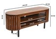Amber Slatted Mango Wood 140cm Oval TV Unit