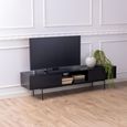 Angus Black Ash TV Unit with 2 Sliding Door
