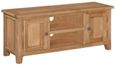Appleby Petite Oak Large TV Unit, 121cm with Storage for Television Upto 43in Plasma