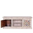 Awendaw TV Unit - 2 Door - Mango Wood - White Washed