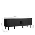 Axel Curved TV Unit - 140cm - Black Fluted