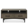 Vintage Weathered Oak & Peppercorn TV Unit - 2 Drawer