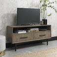 Vintage Weathered Oak & Peppercorn TV Unit - 2 Drawer