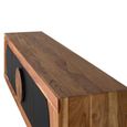 Braylee TV Unit - Natural and Black - 2 Door - Acacia Wood