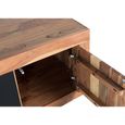 Braylee TV Unit - Natural and Black - 2 Door - Acacia Wood