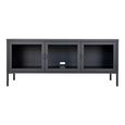 Brisbane TV Unit - 3 Door - Black Metal