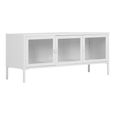 Brisbane TV Unit - 3 Door - White Metal