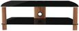 Ceiba Walnut and Black Glass 120cm TV Stand - ADCE1200-BLK