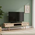 Century TV Unit - 2 Drawer - Oak