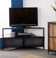 Chamba Industrial Wood and Iron 110cm Corner TV Unit