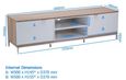 Chaves White / Light Oak 160cm TV Cabinet - ADCH1600-WHT