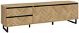 Chevron Oak Effect Large  TV Unit