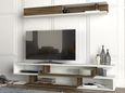Clearance - Cavalero White and Walnut 2 Door TV Unit