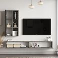 Clearance - Lemont Silver and Black Hanging TV Unit with Wall Shelf
