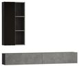 Clearance - Lemont Silver and Black Hanging TV Unit with Wall Shelf