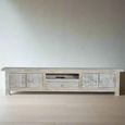 Clearance - Soleil White Washed Mango Wood Storage Large TV Unit - FSS16421