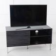 Clearance - Wave Mango Wood TV Unit, Black Ripple Pattern 100cm Wide, Stand Upto 32in Plasma - 1 Door with 2 Shelf - Brand New Item