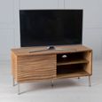 Clearance - Wave Mango Wood TV Unit, Natural Ripple Pattern 100cm Wide, Stand Upto 32in Plasma - 1 Door with 2 Shelf - Brand New Item