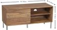 Clearance - Wave Mango Wood TV Unit, Natural Ripple Pattern 100cm Wide, Stand Upto 32in Plasma - 1 Door with 2 Shelf - Brand New Item