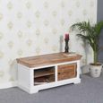 Coastal White and Wood 110cm TV Cabinet