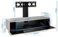 Conway 120cmm TV Stand with Bracket in White - CRO2-1200BKT-WH