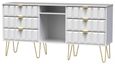 Cube White 150cm TV Unit with Hairpin Legs