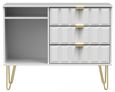 Cube White 95cm TV Unit with Hairpin Legs
