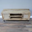 TV Unit - Acacia Wood and Rattan - 2 Door