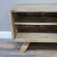 TV Unit - Acacia Wood and Rattan - 3 Door