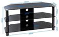Estill 120cm TV Stand - Black - ESS1200/3-BLK