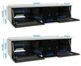 Evans High Gloss Black 250cm TV Cabinet - EMTMOD2500-BLK