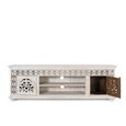Ferrara Storage Large TV Unit - 2 Door - Carved Washed Mango Wood