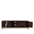 Flora Storage Large TV Unit - 4 Door - Dark Mango Wood