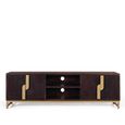 Flora Storage Large TV Unit - 4 Door - Dark Mango Wood