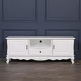 French Style TV Unit -Antique White - 2 Door