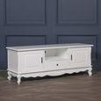 French Style TV Unit -Antique White - 2 Door