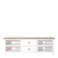Hampstead TV Unit - 2 Drawer - White and Oak