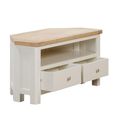 Hayley TV Unit - 2 Drawer - Corner - Oak and White