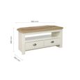 Highgate Corner TV Unit - 2 Drawer - Cream Painted