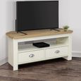 Highgate Corner TV Unit - 2 Drawer - Cream Painted